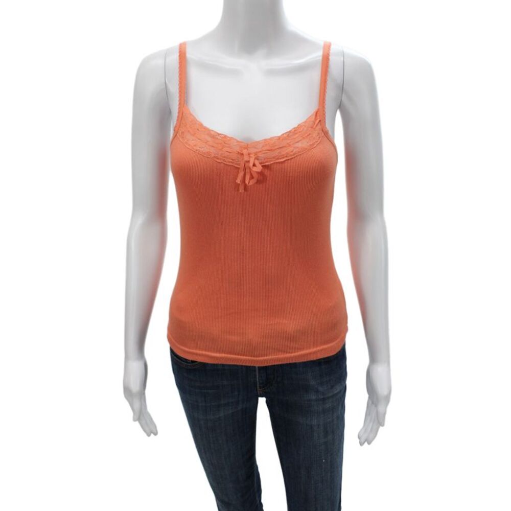 Hartford Womens Orange Scoop Neck Cotton Camisole Sleeveless Size 2